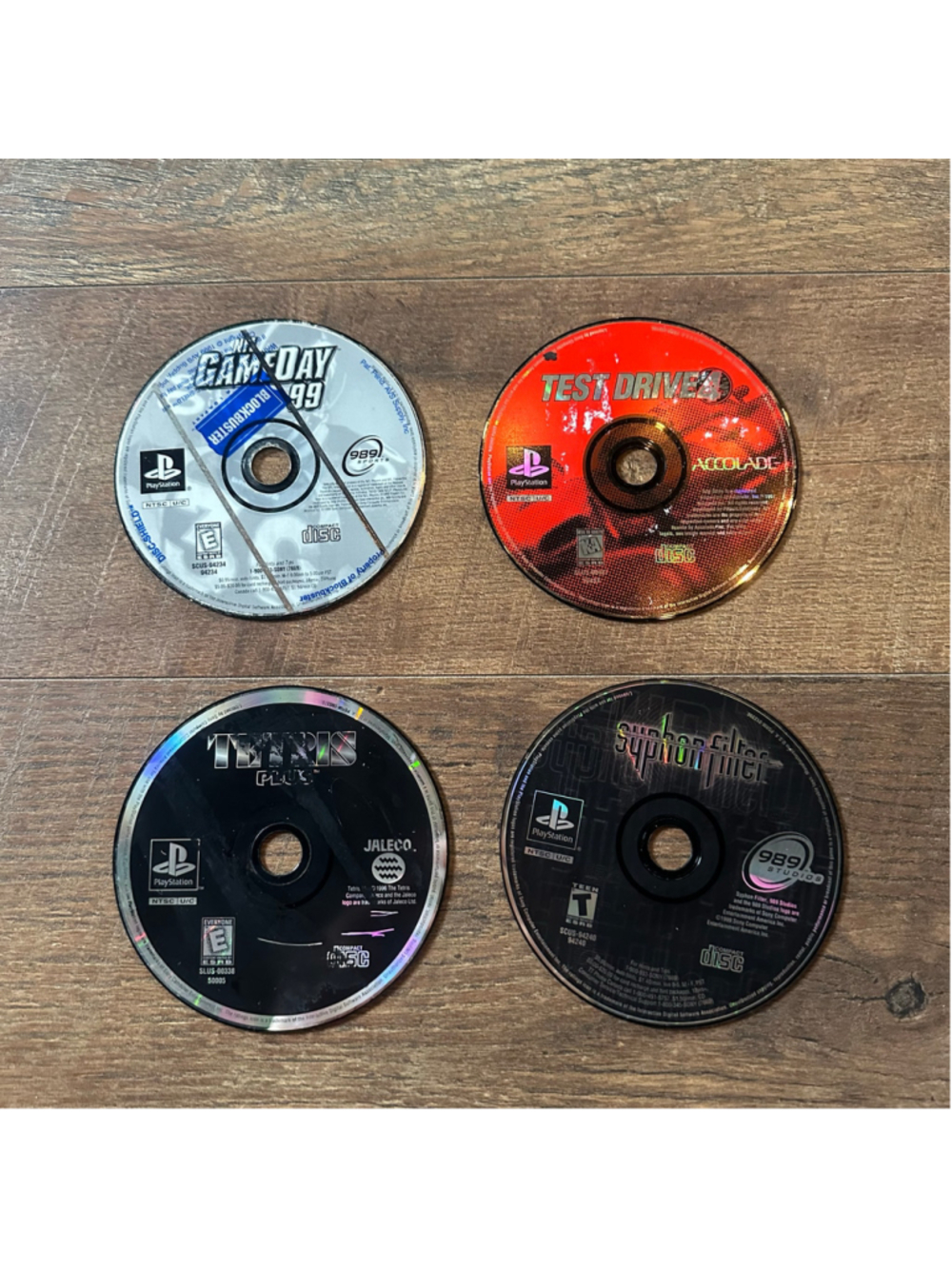 Vintage Sony PlayStation PS1 Game Lot 4 Disc Only Tetris Plus Test Drive 4 1990s